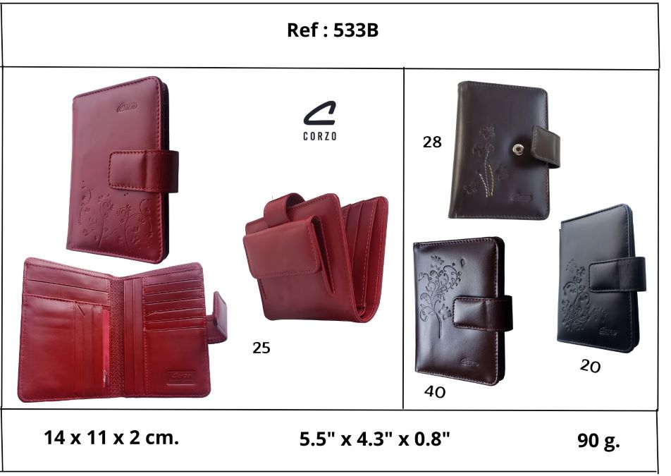 533B - Passport wallet in calfskin leather for women -Turín.