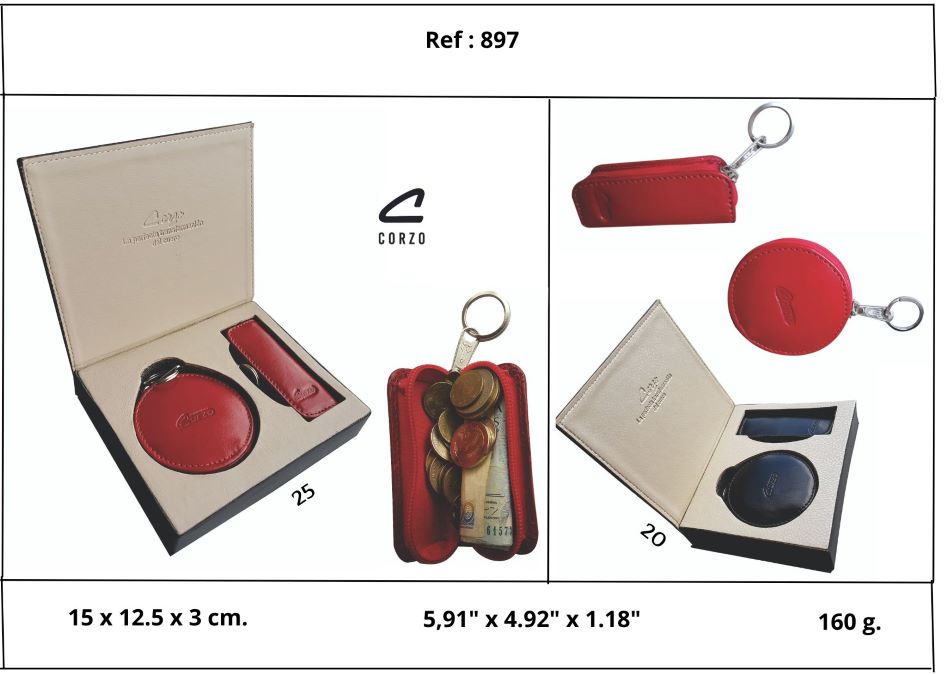 897 - Face powder case with lipstick holder in GENUINE CALFSKIN LEATHER - Luxury.