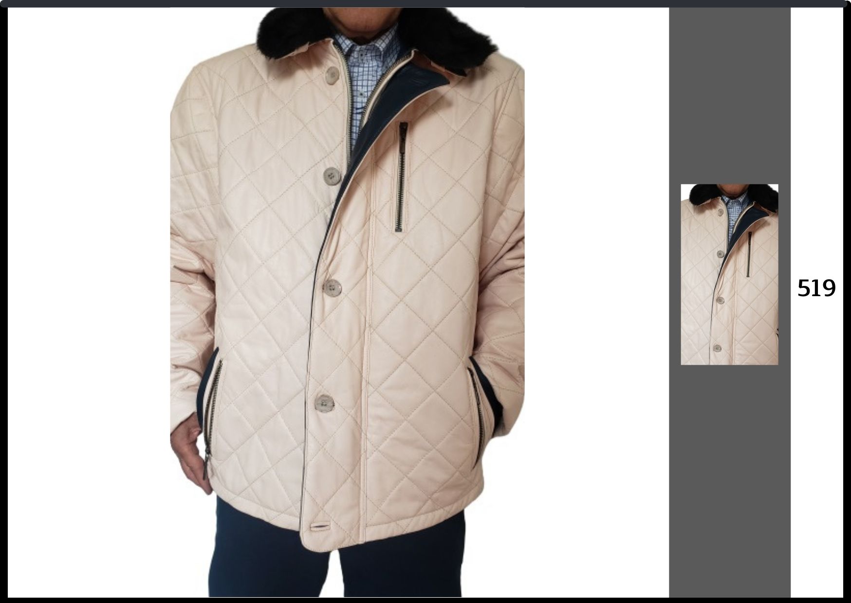 019V - Long sheepskin leather jacket for men - Winter rombos