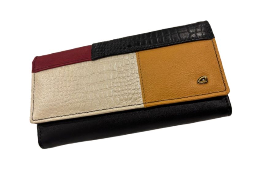 091 - Genuine leather wallet for women - Coral - Image 2
