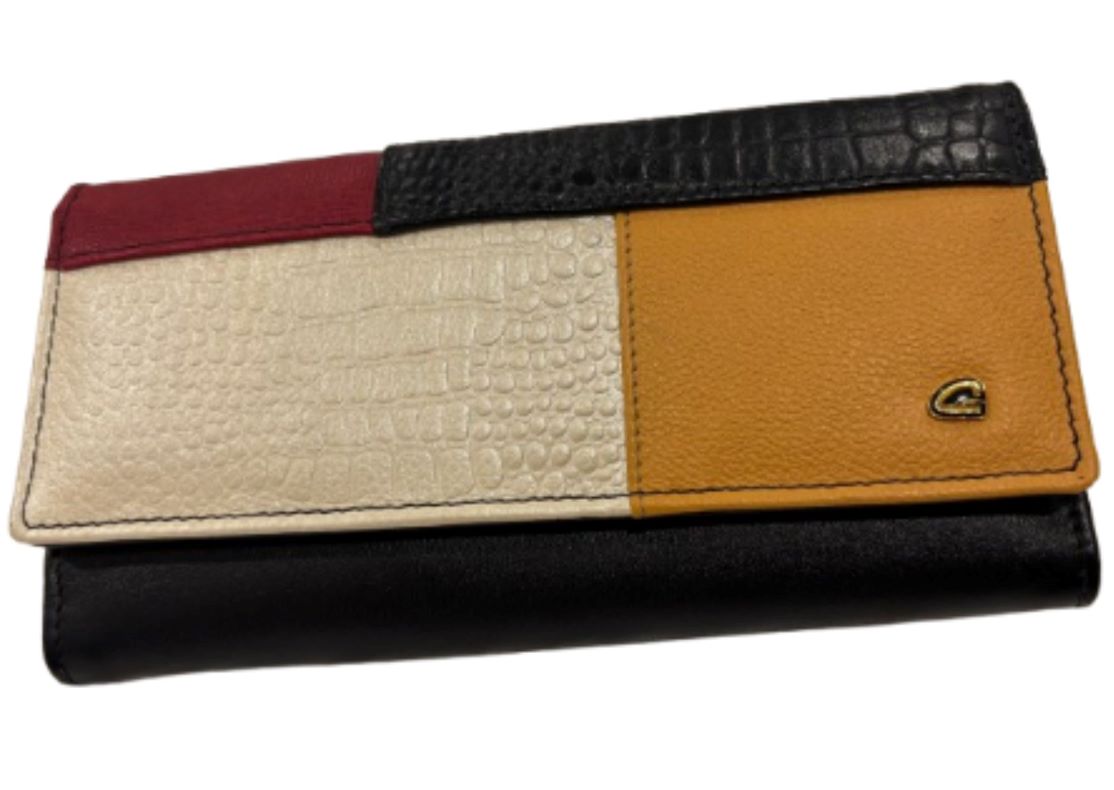 091 - Genuine leather wallet for women - Coral - Image 2