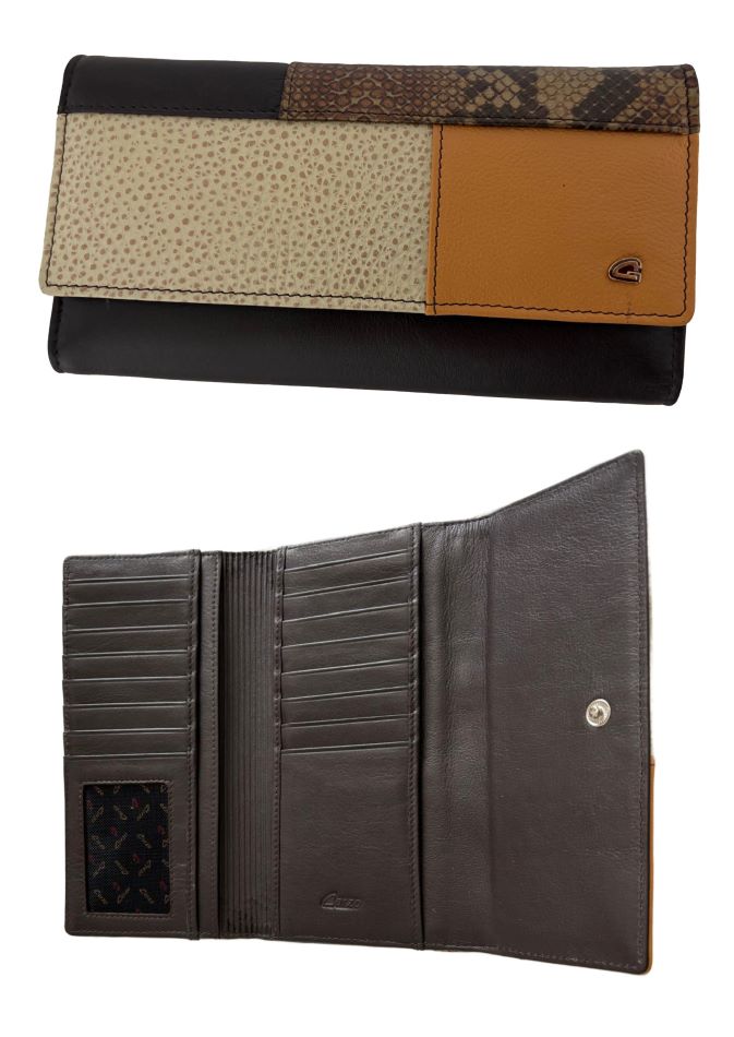 091 - Genuine leather wallet for women - Coral - Image 5