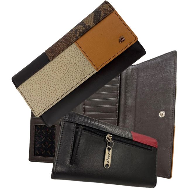 091 - Genuine leather wallet for women - Coral - Image 6