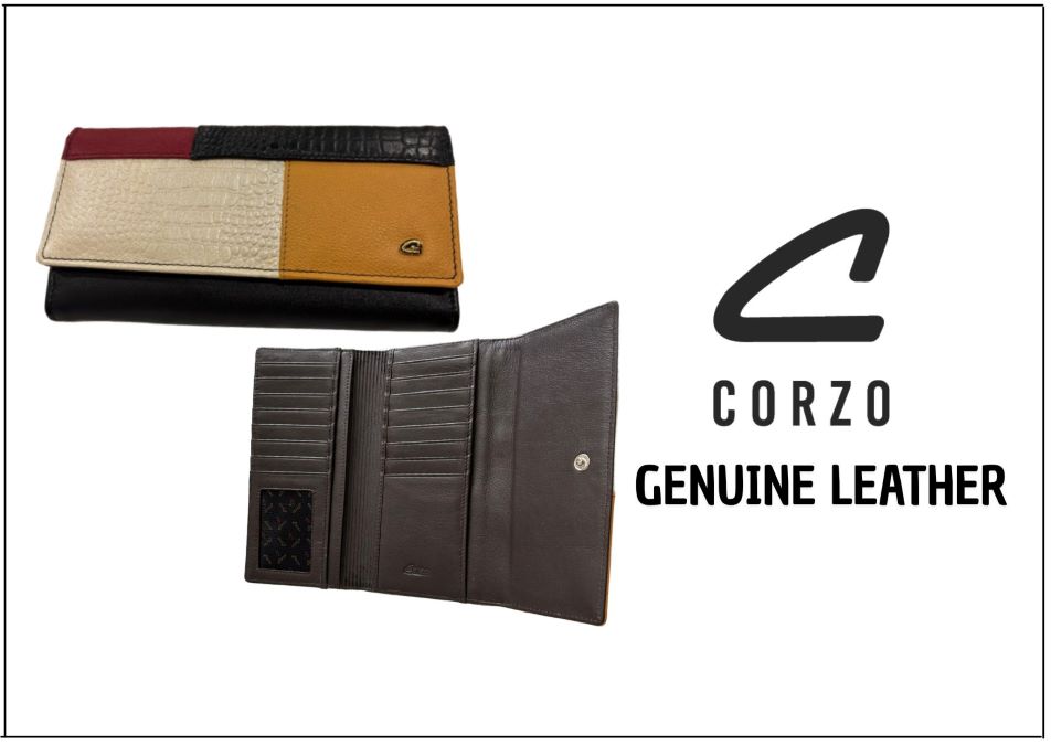 091 - Genuine leather wallet for women - Coral