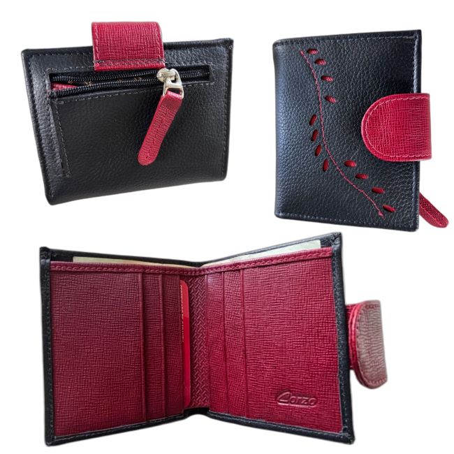645 - Leather wallet for women - Flower - Image 2