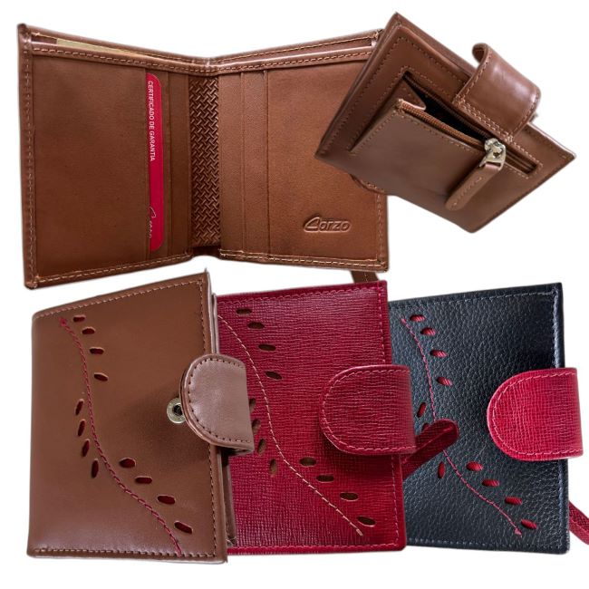 645 - Leather wallet for women - Flower - Image 5