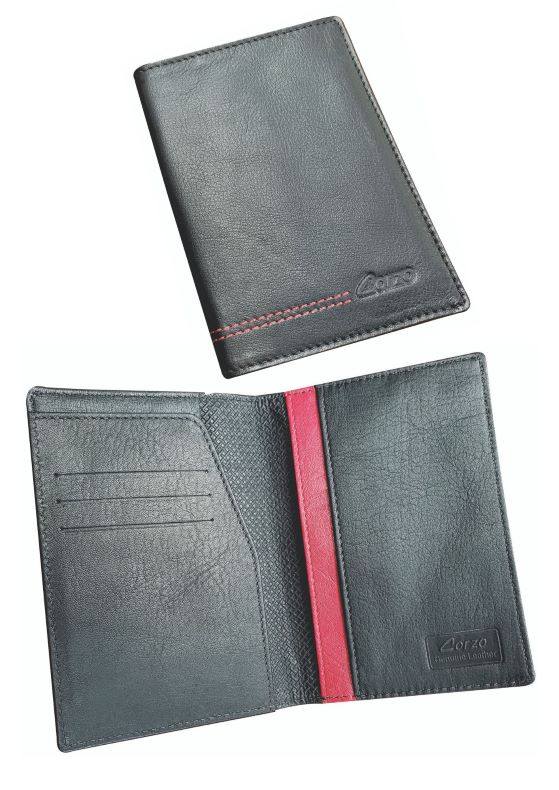 075 Passport Holder - Black/Red (136)