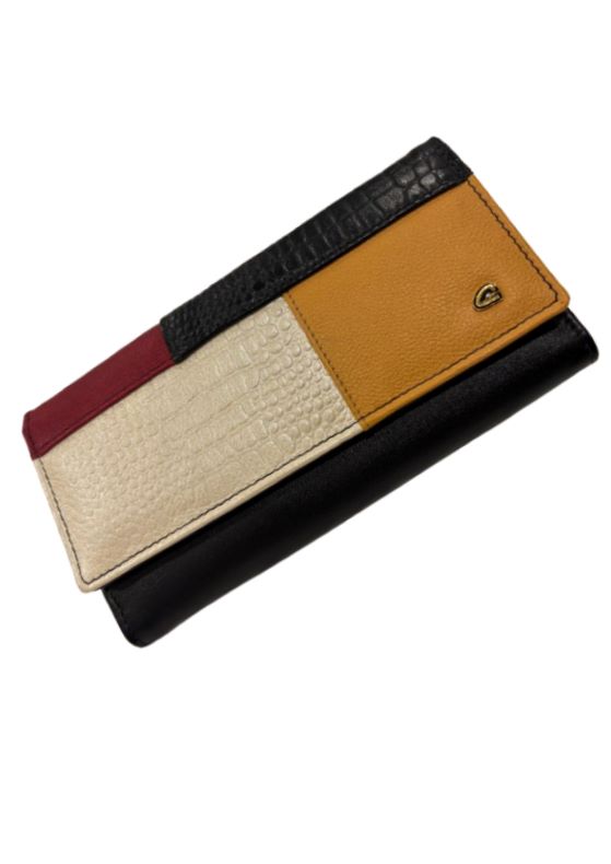 091 Genuine Leather Wallet - Black / Multicolor (181)