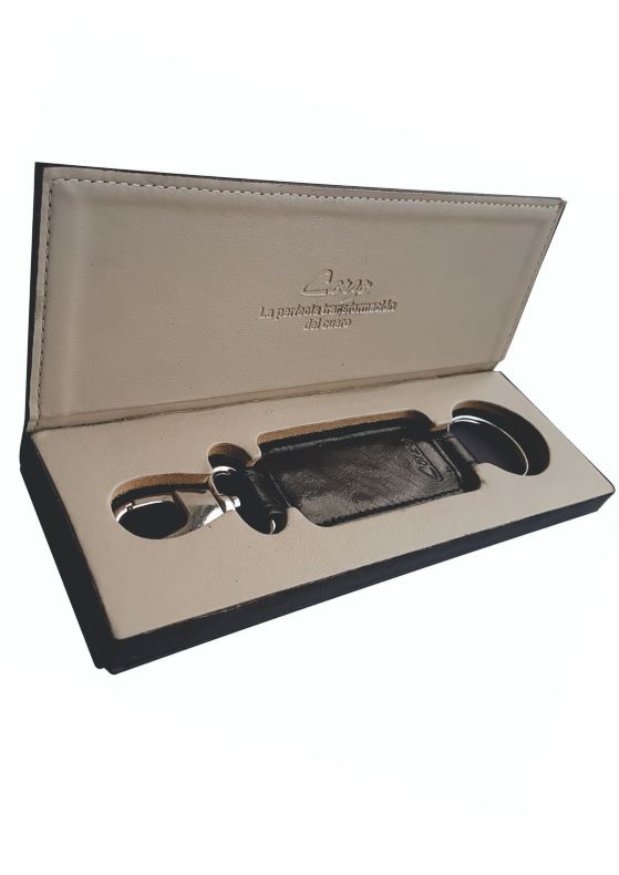 894D Calfskin Leather Keychain 2 fittings Lux - Black (20)